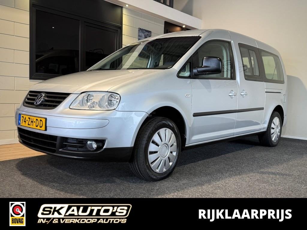 Volkswagen CADDY 1.6 OPTIVE 7P. l AIRCO l TREKHAAK l ELEK RA, Auto's, 730 kg, Gebruikt, Met garantie (alle), 102 pk