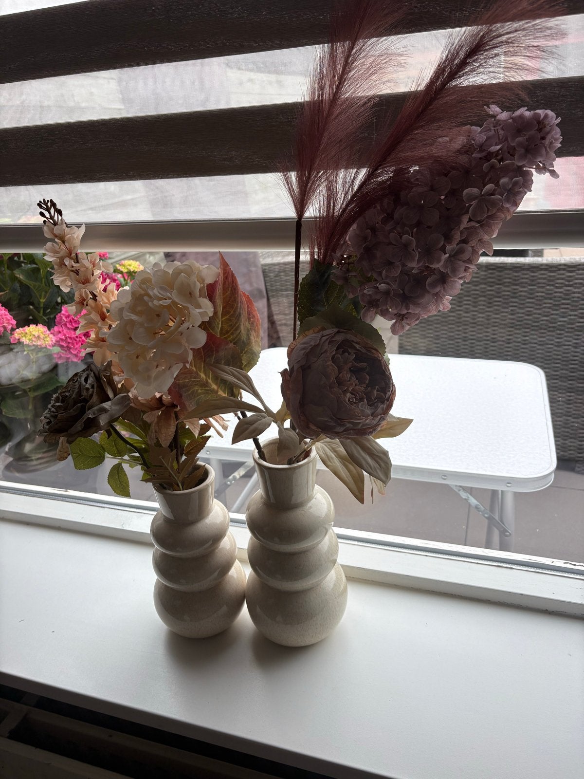 Prachtige kunstbloemen en -planten in vazen, Huis en Inrichting, Woonaccessoires | Kunstplanten en Kunstbloemen, Ophalen, Binnen