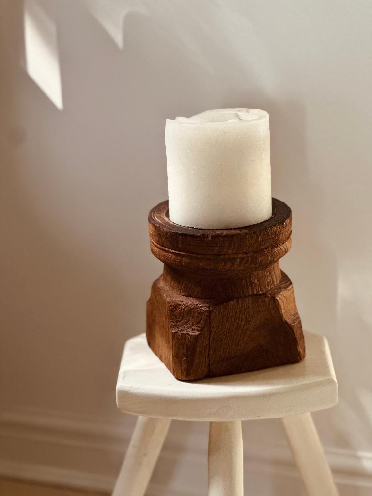 Zaaikandelaar Hout Sober Japandi Wabi Sabi, Gebruikt, Hout, Vintage, Decoratieobject
