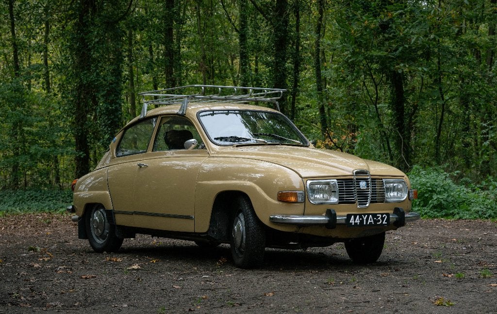 Nette SAAB 96 V4 1973 Geel, Auto's, 848 kg, Stof, Bruin, Handgeschakeld