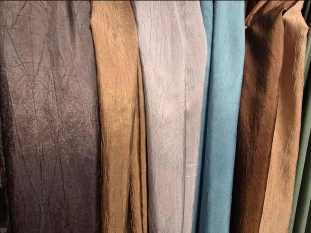 Overgordijnstof crush blauw, zilver, goud, bruin glans, Ophalen of Verzenden, Nieuw