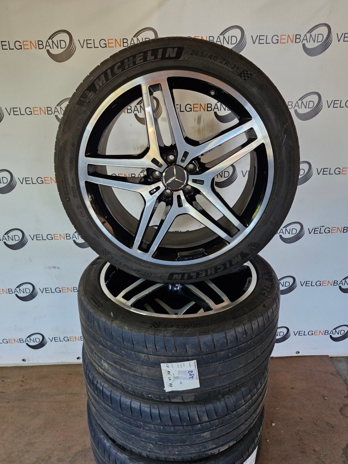 Zomerset Mercedes GLE W166 ML AMG 265 40 21 wielset, Ophalen, Gebruikt, Banden en Velgen, 21 inch