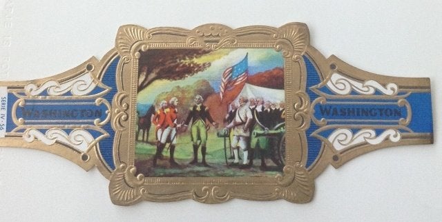 4 sigarenbandjes groot - Washington, Verzamelen, Rookartikelen, Aanstekers en Luciferdoosjes, Ophalen, Zo goed als nieuw, Sigarenbandjes