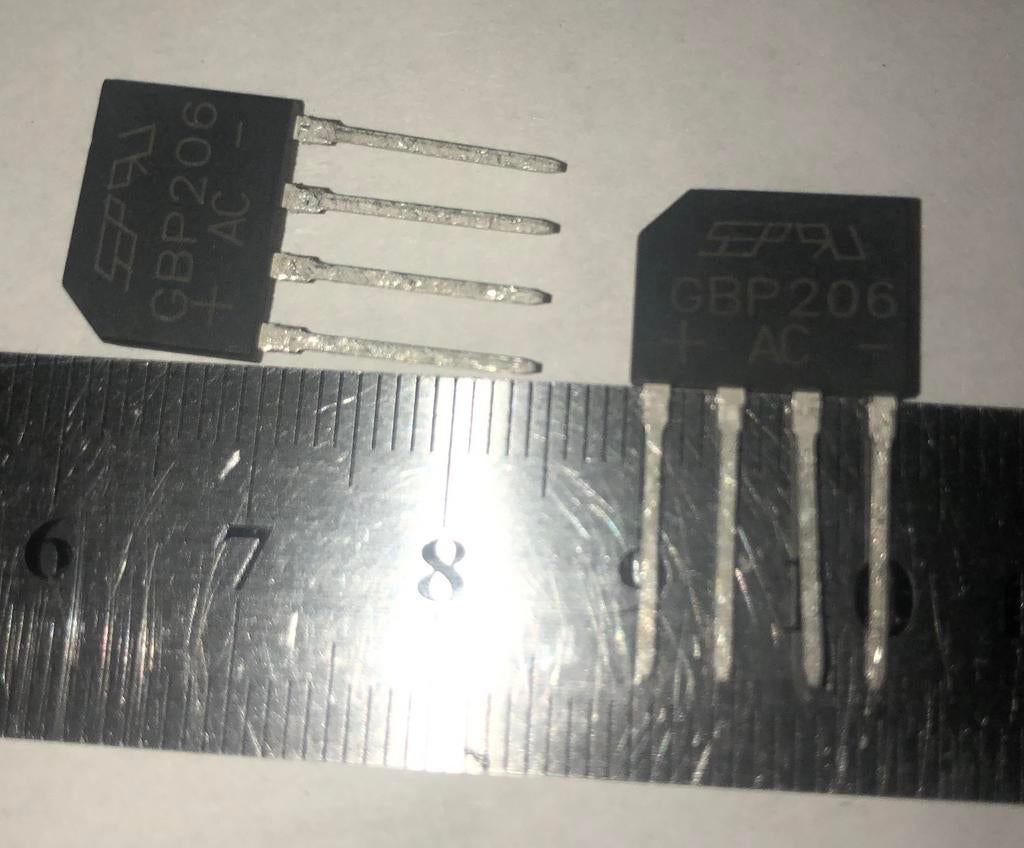 GBP206 brug gelijkrichter 2A 600v, Hobby en Vrije tijd, Ophalen of Verzenden, Nieuw