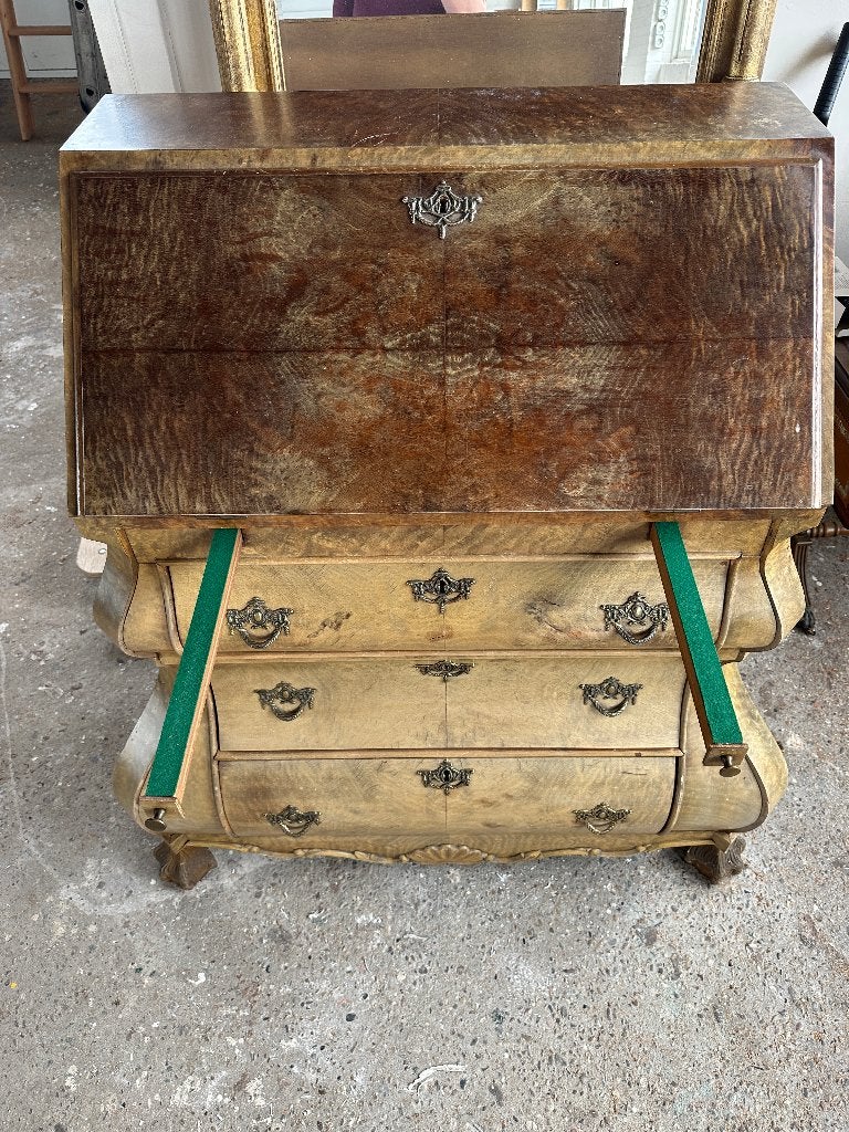 Antieke Secretaire Wortelnotenhout, Antiek en Kunst, Ophalen