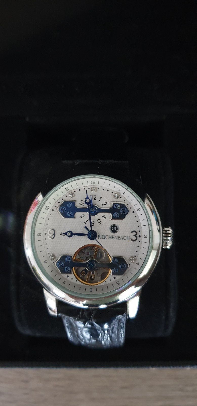 Reichenbach Horloge RB 112-112 (40 mm Automatic), Overige merken, Leer, Staal, Verzenden