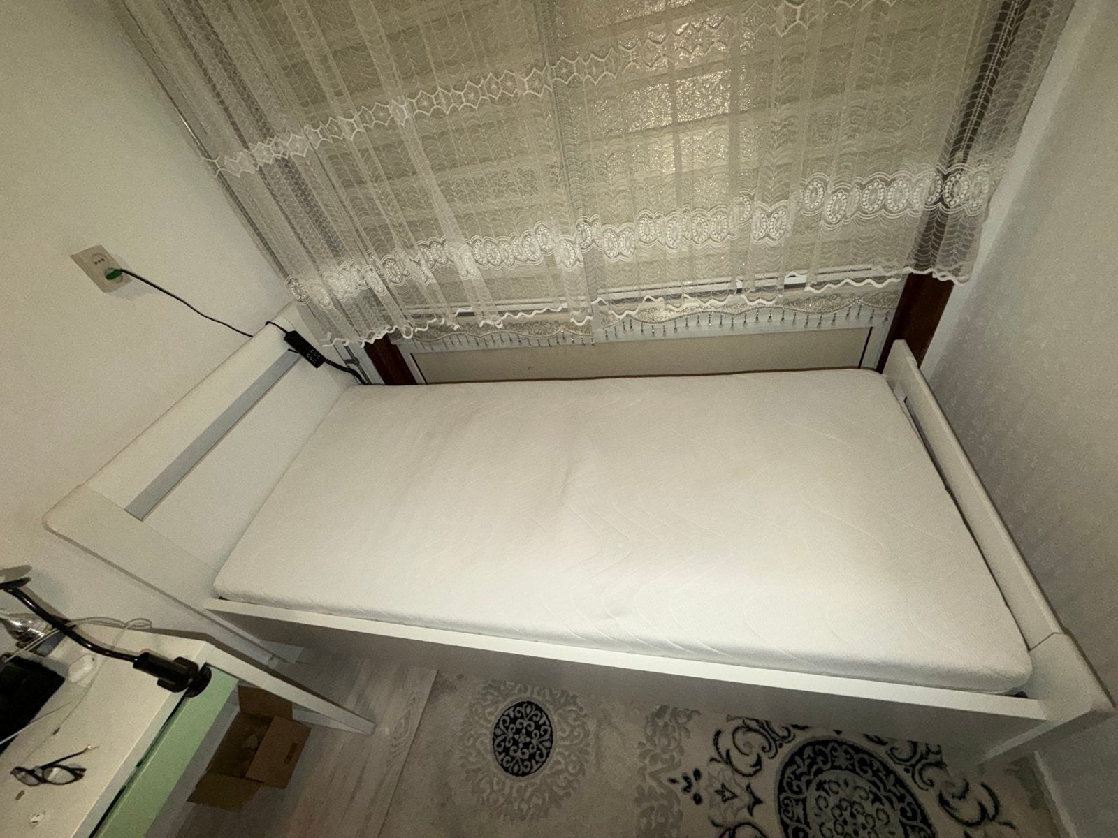 Elektrisch verstelbaar eenpersoonsbed, 90 cm, Eenpersoons, Wit, Ophalen of Verzenden