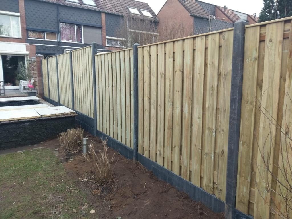betonschutting incl plaatsing, 1 tot 2 meter, Nieuw, Hout, Minder dan 3 meter
