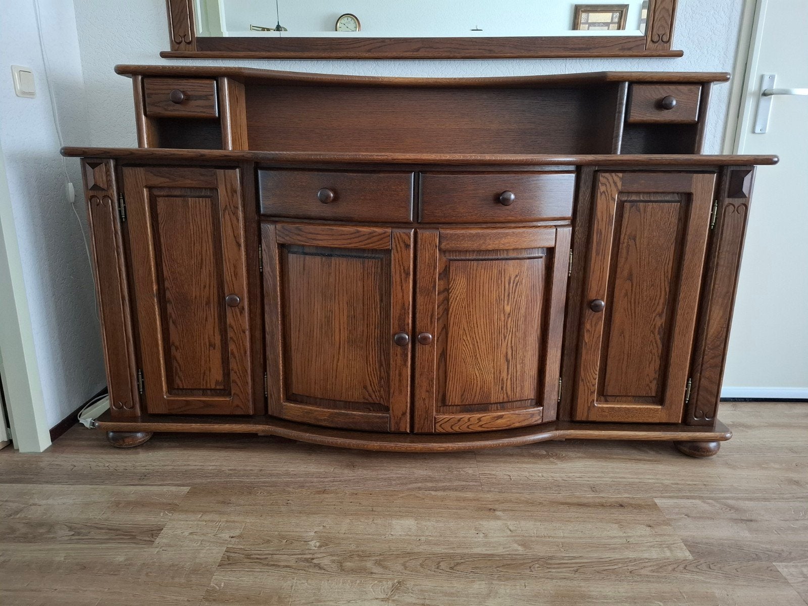 Eikenhouten dressoir, Ophalen, Gebruikt, 150 tot 200 cm, Eikenhout