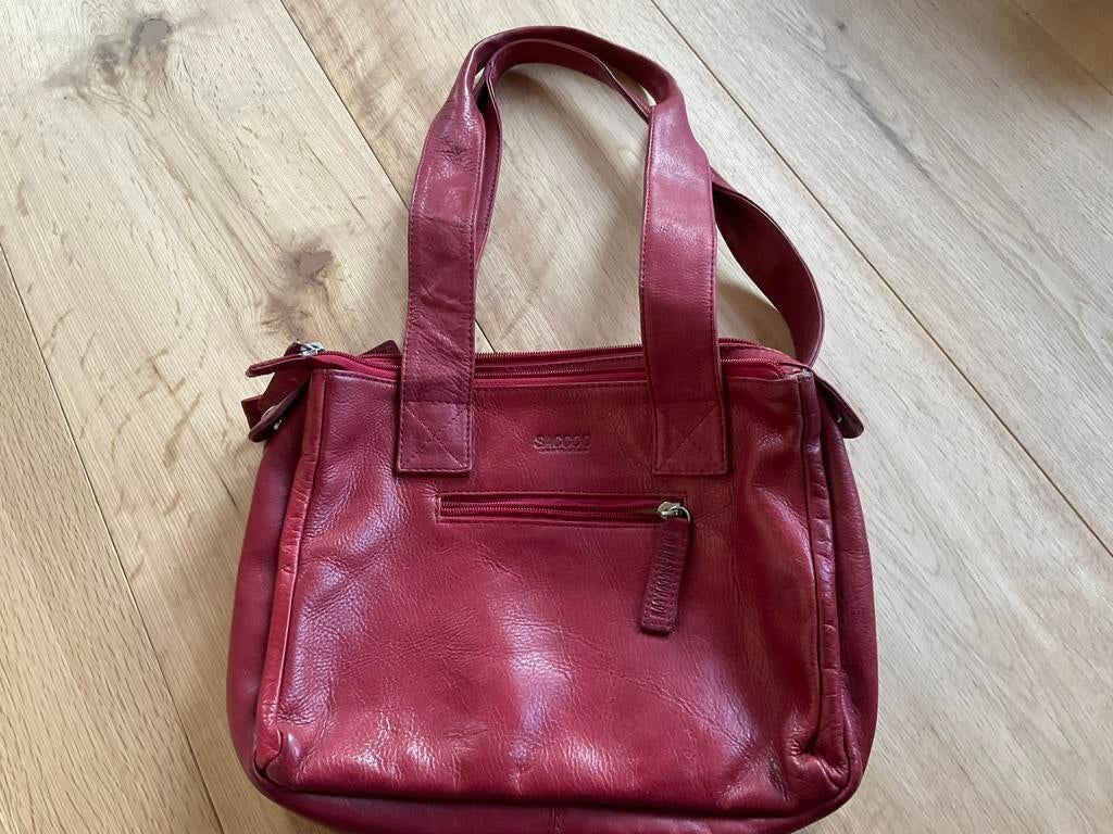 Saccoo handtas tas leer, Ophalen of Verzenden, Zo goed als nieuw, Overige kleuren, Handtas