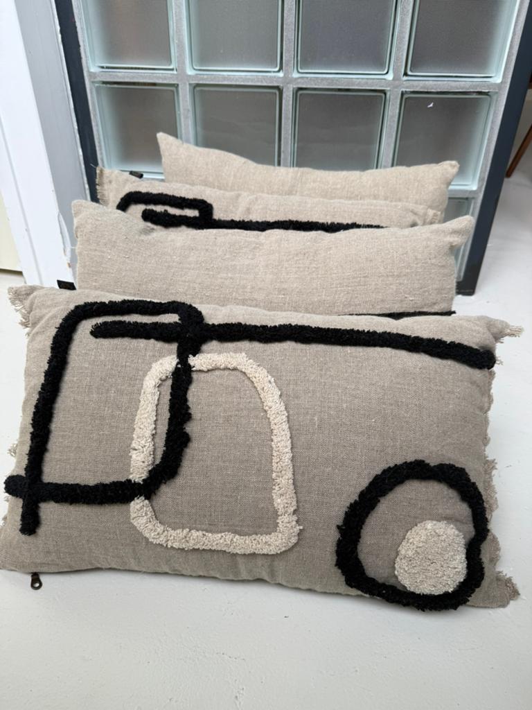 Nieuwe linnen sierkussens, Huis en Inrichting, Woonaccessoires | Kussens, Ophalen, Nieuw, Vierkant