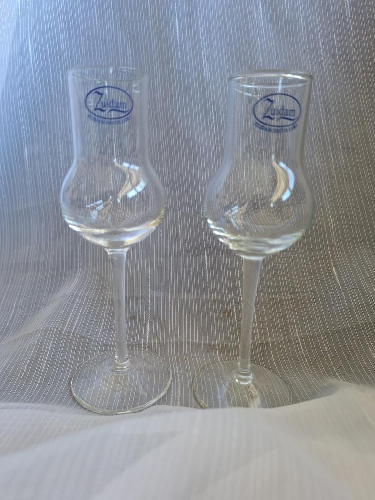 ZUIDAM glazen op voet, 2 stuks, 16 cm hoog, Verzamelen, Glas en Borrelglaasjes, Ophalen of Verzenden, Zo goed als nieuw, Borrel- of Shotglas