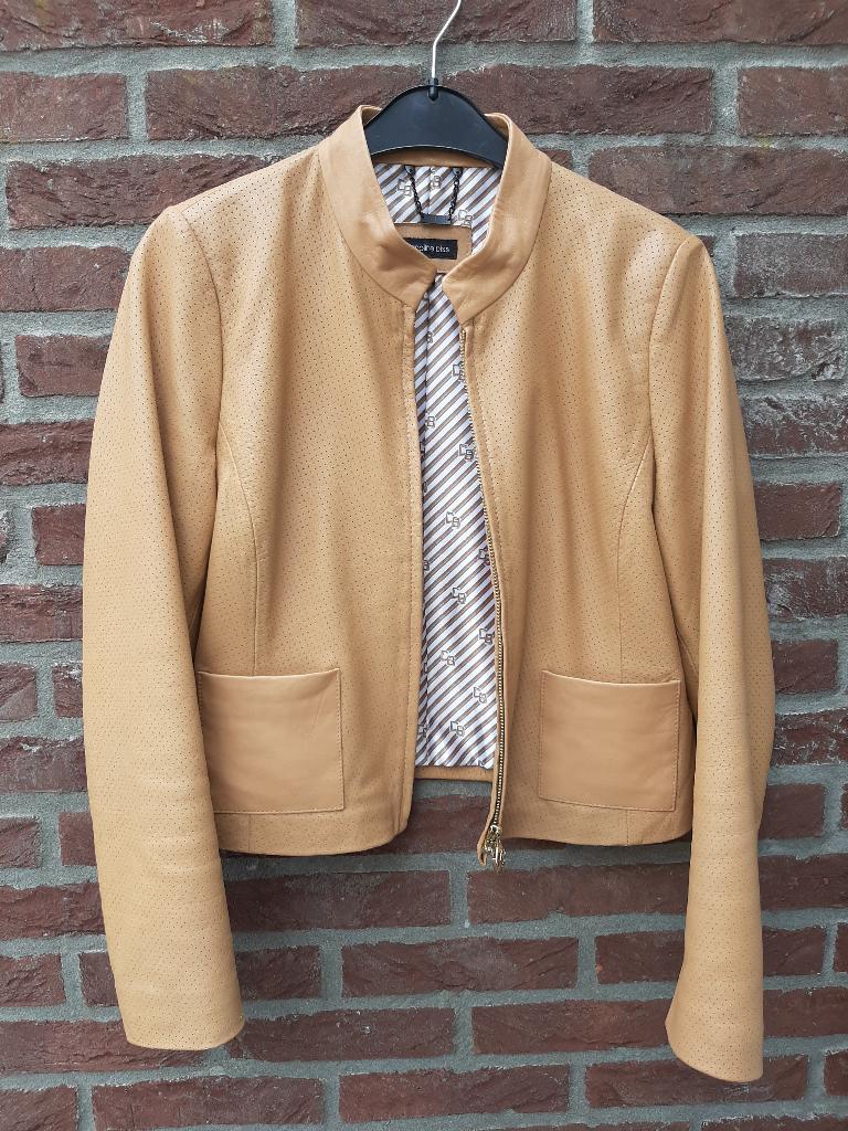 Leren jasje dames beige, naturel, Maat 38/40 (M), Beige, Ophalen of Verzenden, Zo goed als nieuw