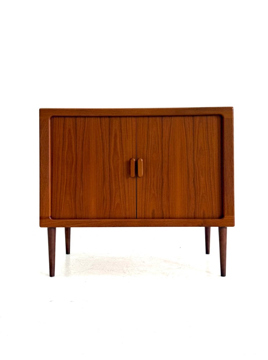 Vintage teakhouten sideboard, CFC Silkeborg ‘80, Met deur(en), 100 tot 150 cm, Vintage retro buisframe design rotan webbing papercord deens