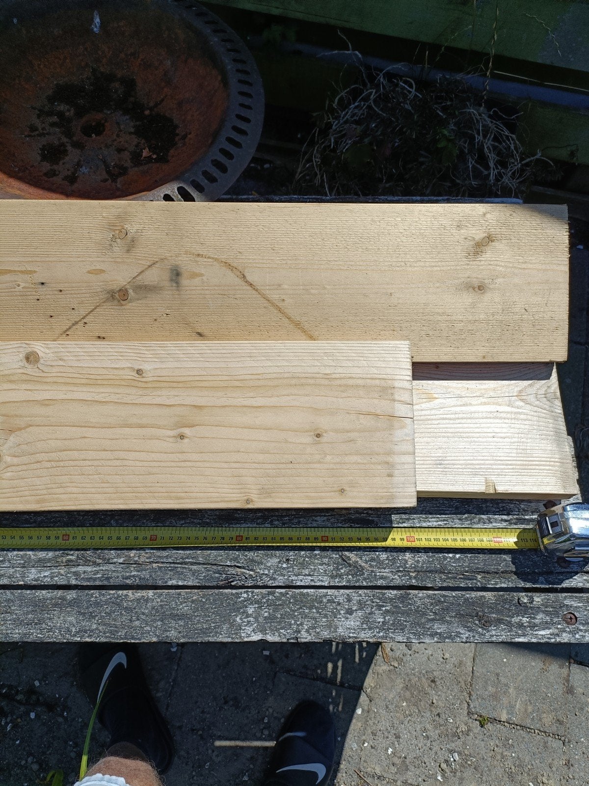 steiger hout 1 meter lang, Ophalen, Gebruikt, 25 tot 50 mm, Plank