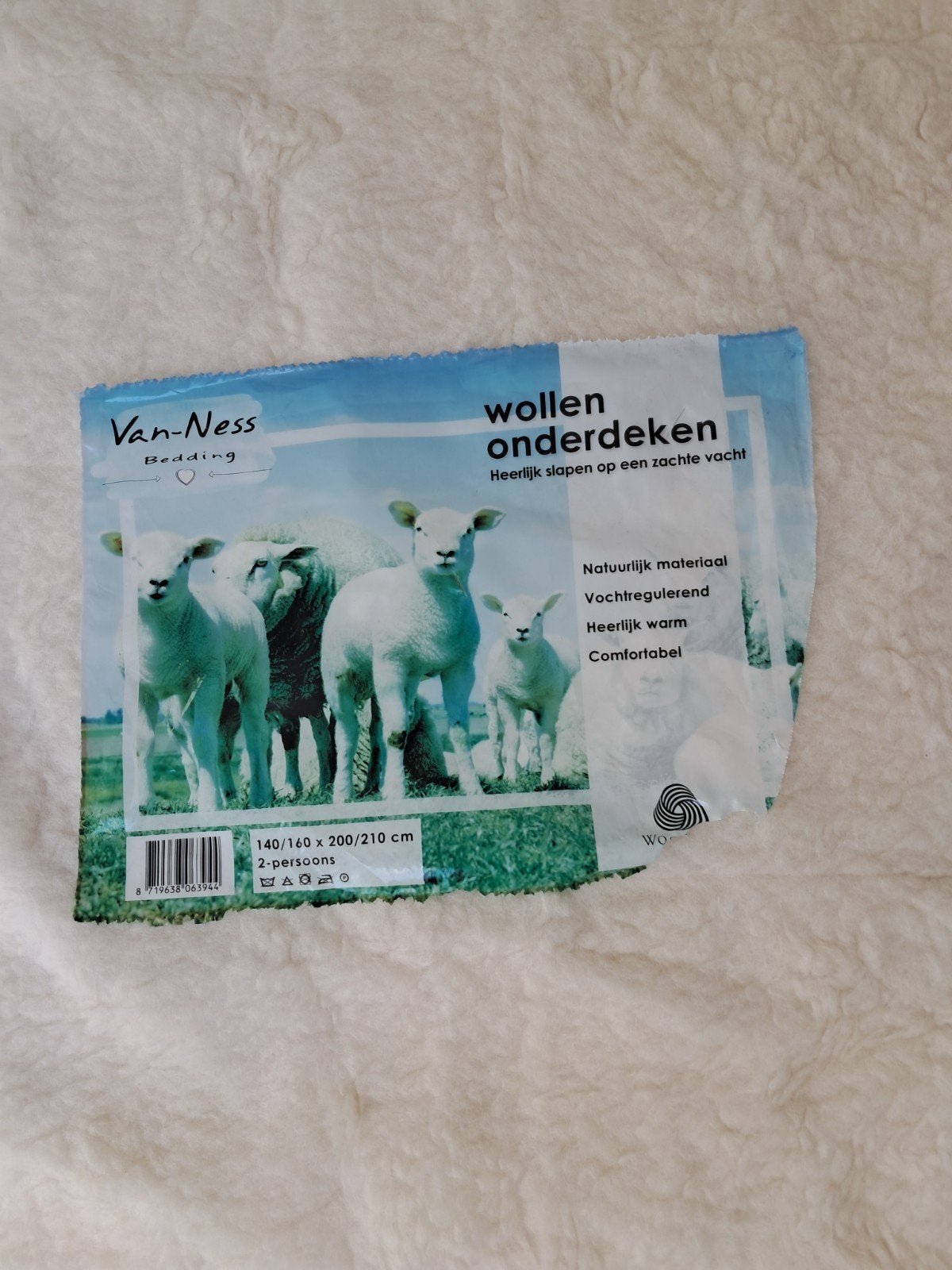Van-Ness Wollen Onderdeken - 2-persoons, Huis en Inrichting, Slaapkamer | Beddengoed, Nieuw, Deken of Dekbed, Tweepersoons, Wit