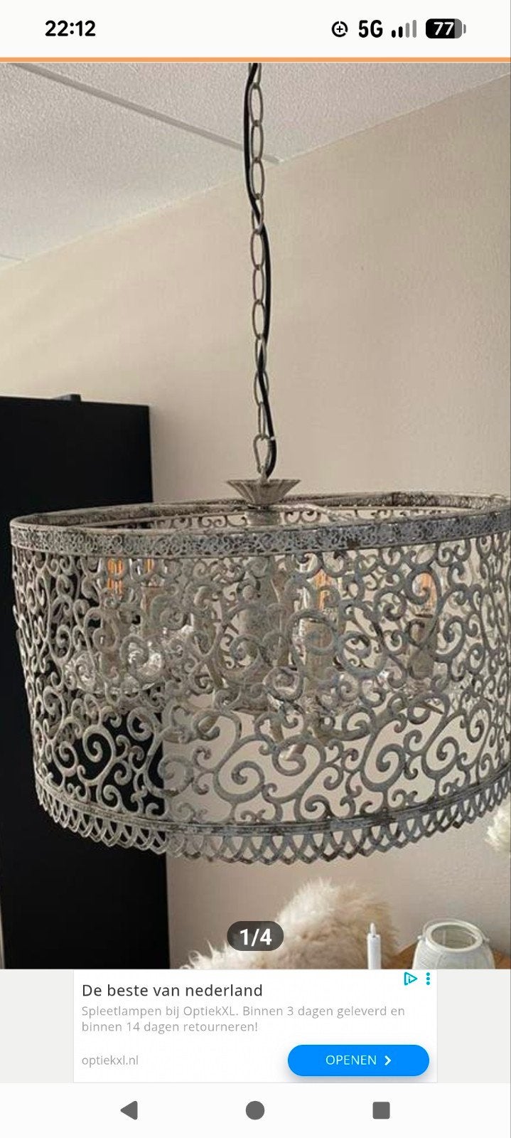 Mooie Riverdale hanglamp / kroonluchter, Ophalen, Gebruikt, Metaal