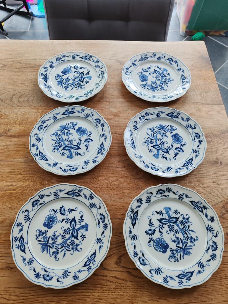 6x blue Danube borden servies, Ophalen of Verzenden