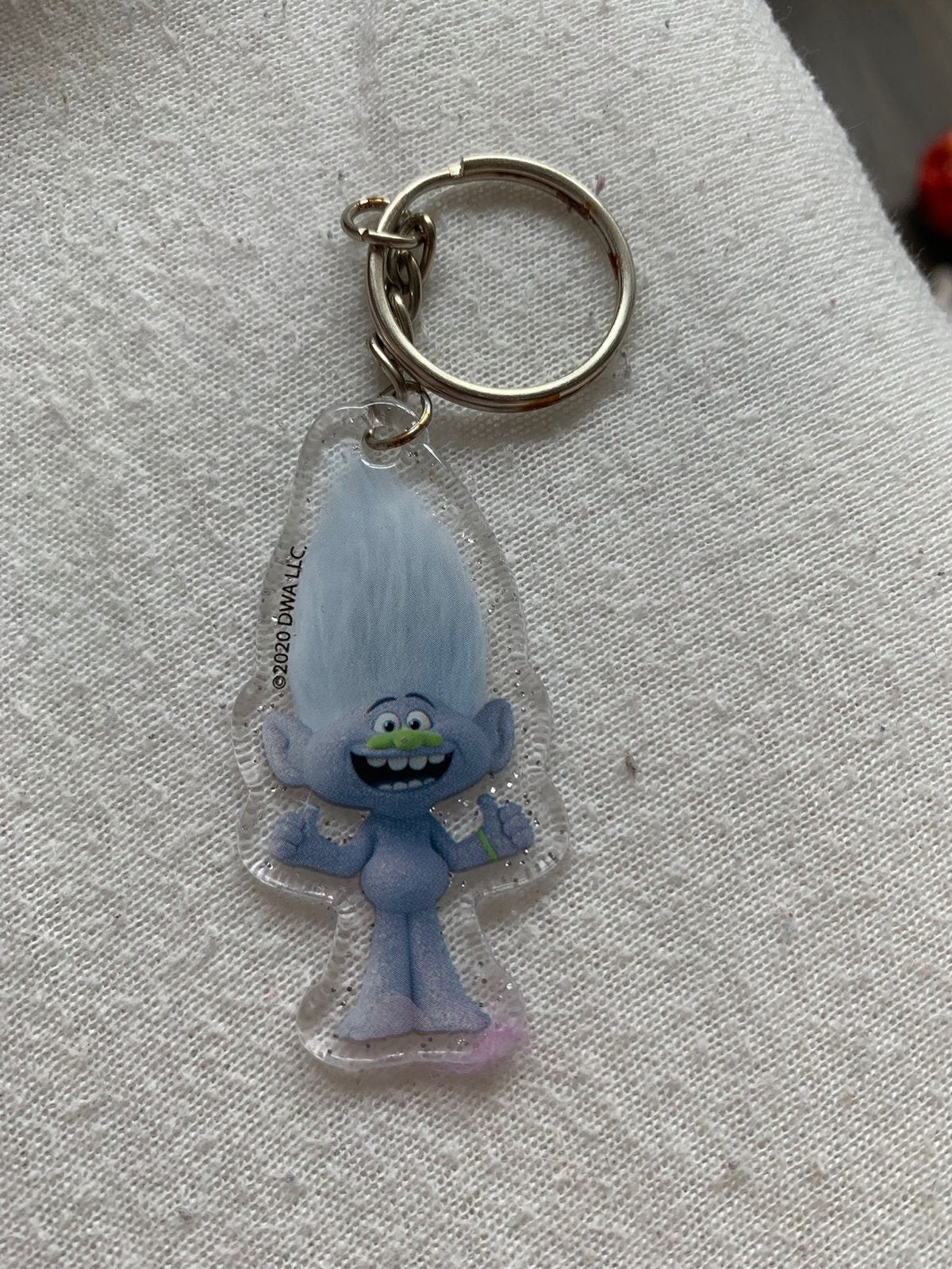 Grappige Trolls sleutelhanger met pluizig haar, Ophalen of Verzenden, Gebruikt, Knuffel of Figuurtje