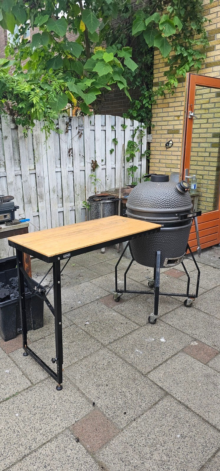 GrillGuru BBQ werktafel bamboe/metaal, Ophalen, Gebruikt, Rond, Metaal