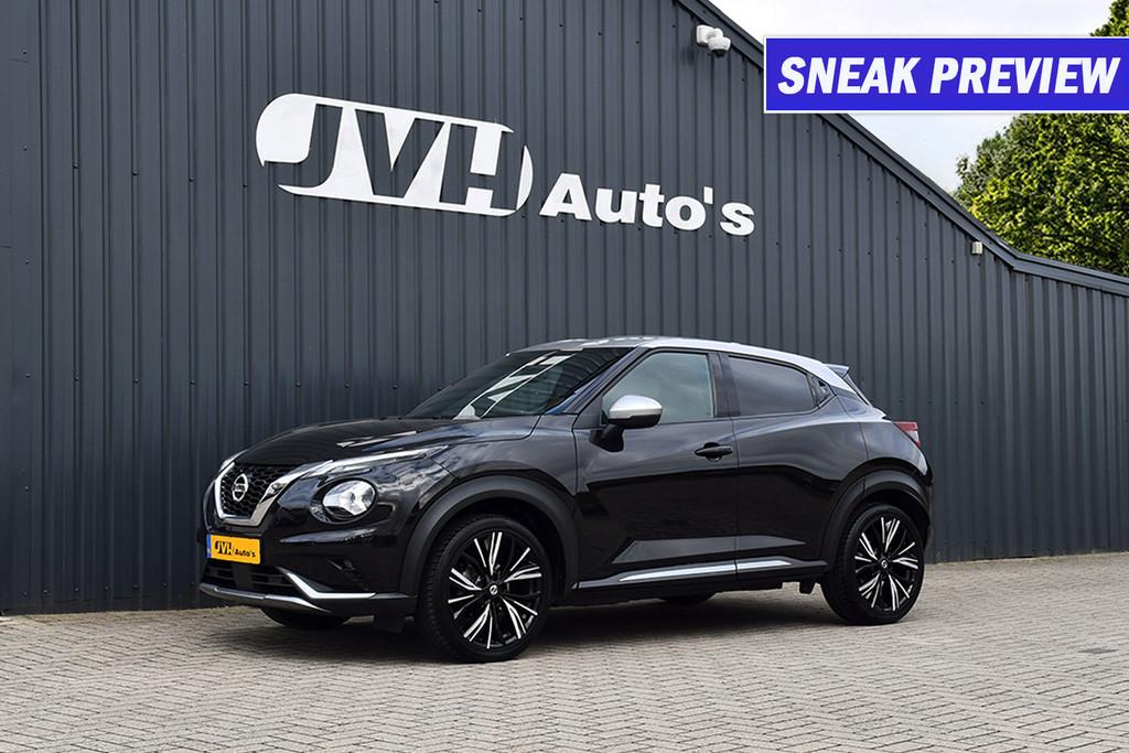 Nissan Juke 1.0 DiG-T AUT N-Design Sport 01-2020 | Leder | N, Met garantie (alle), Zwart, Bedrijf, 3 cilinders