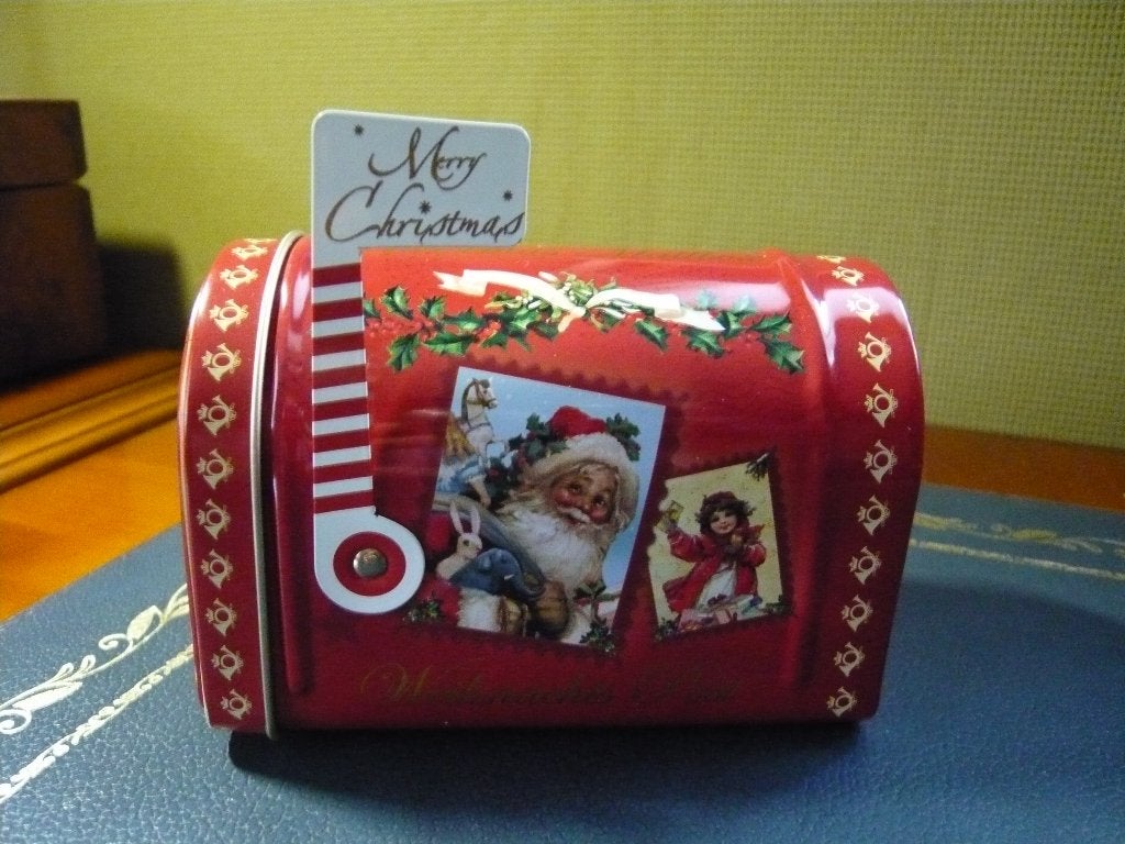 Heidel Nostalgisch Kerstblik brievenbus 11x7x6cm, Diversen, Kerst, Ophalen of Verzenden, Zo goed als nieuw
