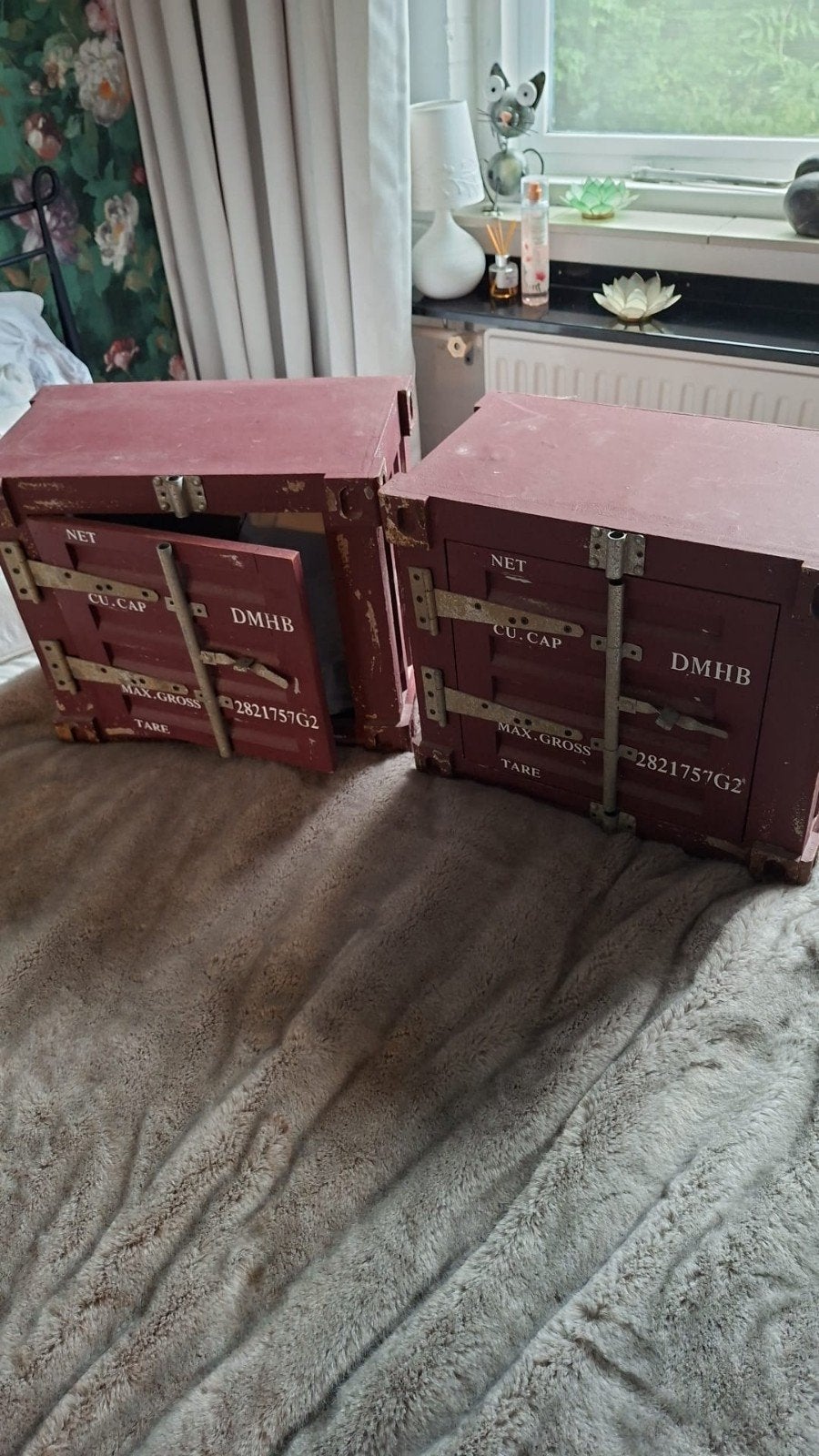 Set van 2 (nacht)kastjes, Huis en Inrichting, Slaapkamer | Nachtkastjes, Ophalen, Gebruikt, Minder dan 45 cm, Minder dan 55 cm