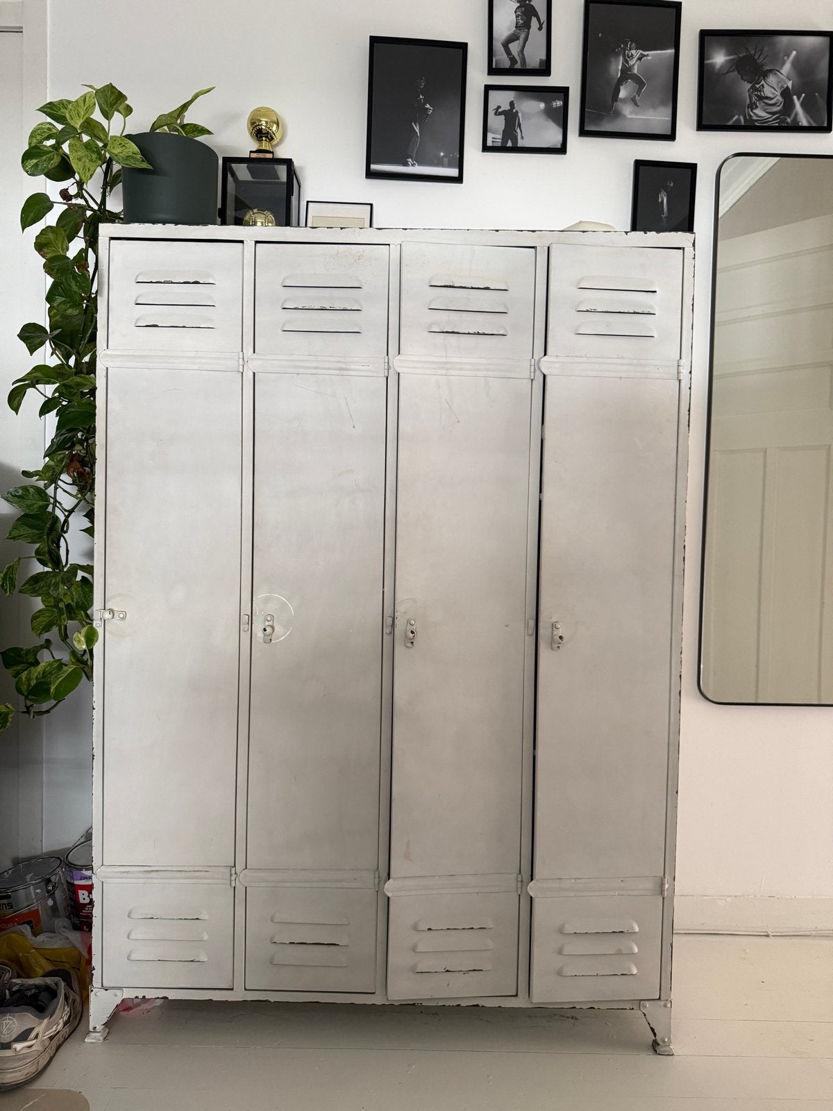 Industriële lockerkast Rootsmann- Vintage metalen opbergkast, Huis en Inrichting, Kasten | Lockerkasten, Ophalen, Gebruikt