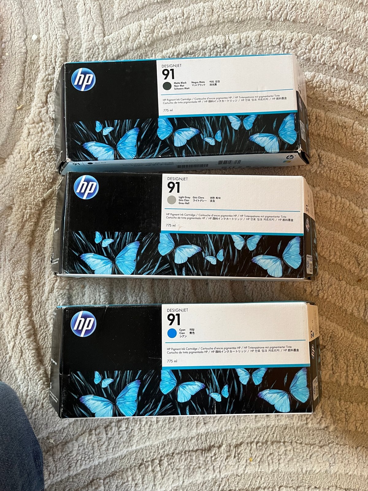 3x HP Designjet 91 Inktcartridges (Nieuw), Ophalen of Verzenden, Nieuw, Cartridge