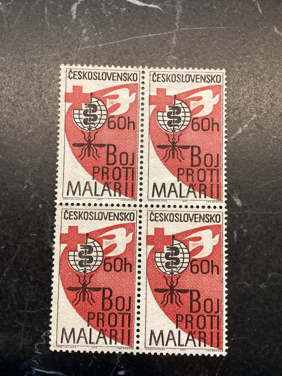 Tsjechoslowakije 1953: Blok van 4 postzegels 'Boj Proti Mala, Ophalen of Verzenden, Overige landen, Postfris