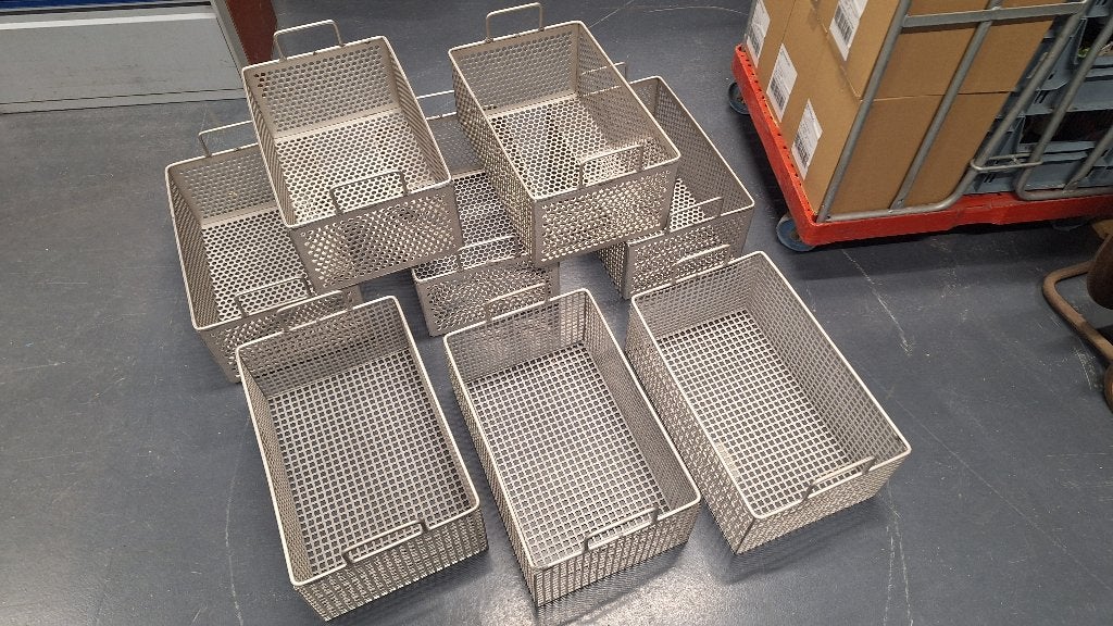 8x RVS (316!) Geperforeerde Gaaskratten Kisten kratten Nieuw, Ophalen, ., 60 cm of meer, .