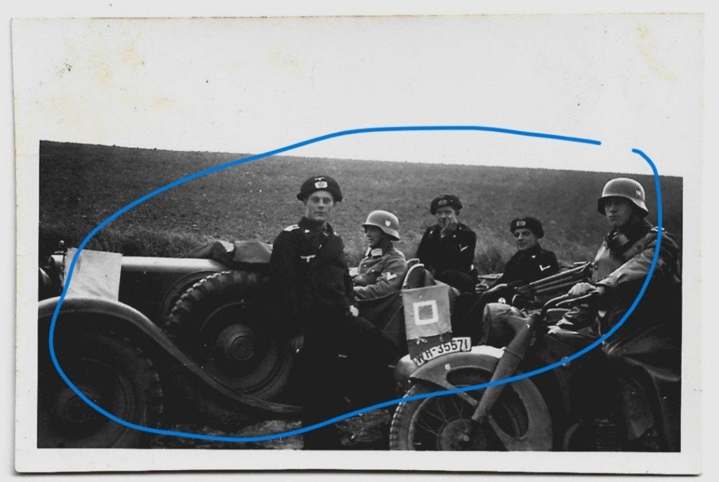 BMW motor Kradmelder cavalerie elite foto, Verzenden, Landmacht, Duitsland, Foto of Poster