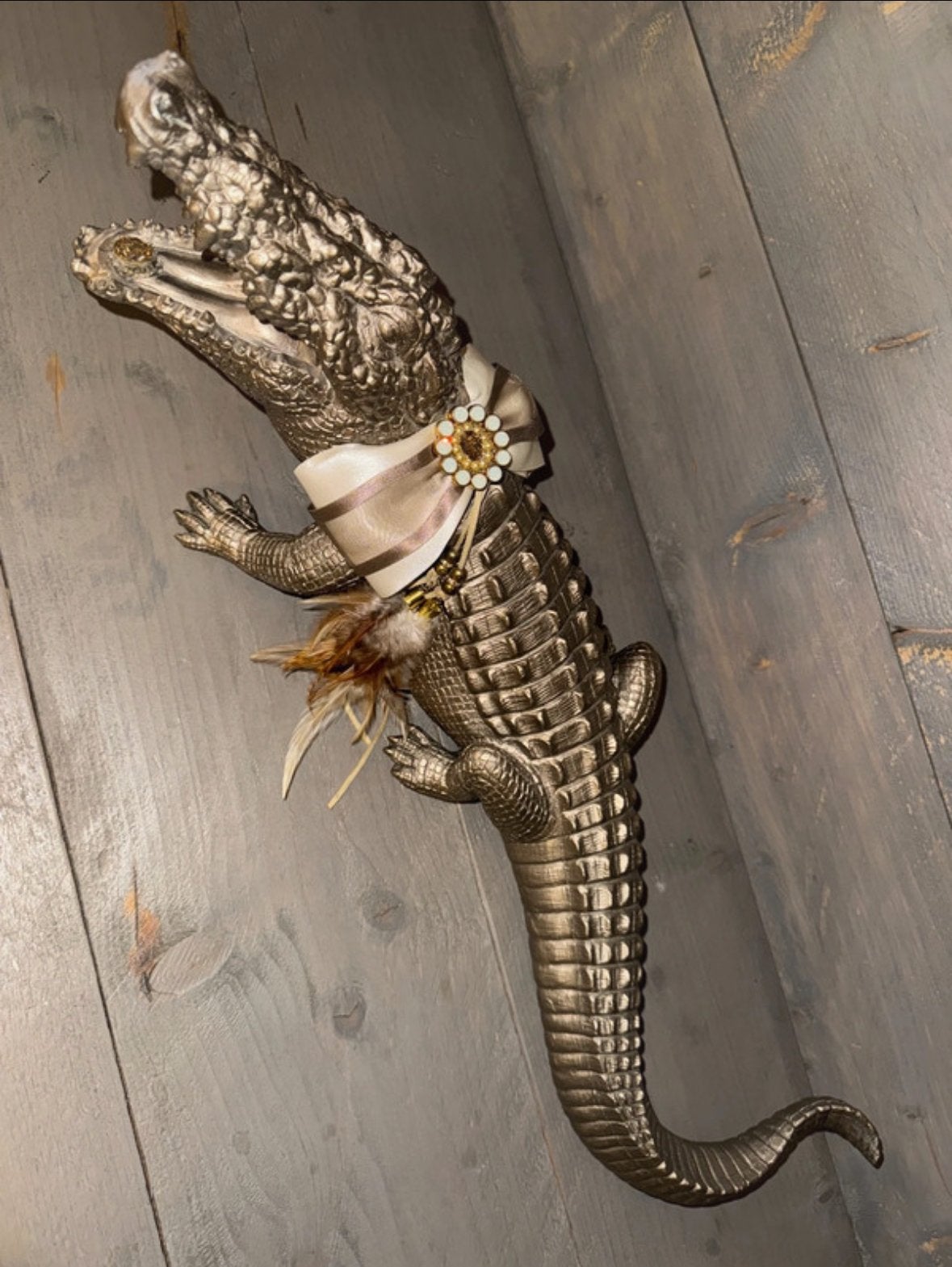 Decoratieve Krokodil Beeld - Uniek en Stijlvol, Verzamelen, Ophalen of Verzenden, Nieuw, Dier