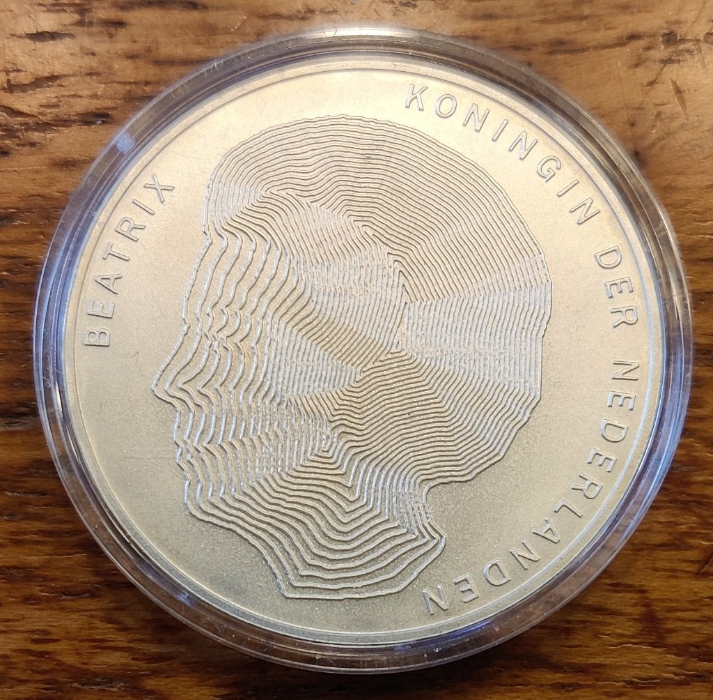 Zilveren 50 gulden munt 100 jaar Vorstinnenregering 1990, Verzenden, Koningin Beatrix, Zilver, Losse munt