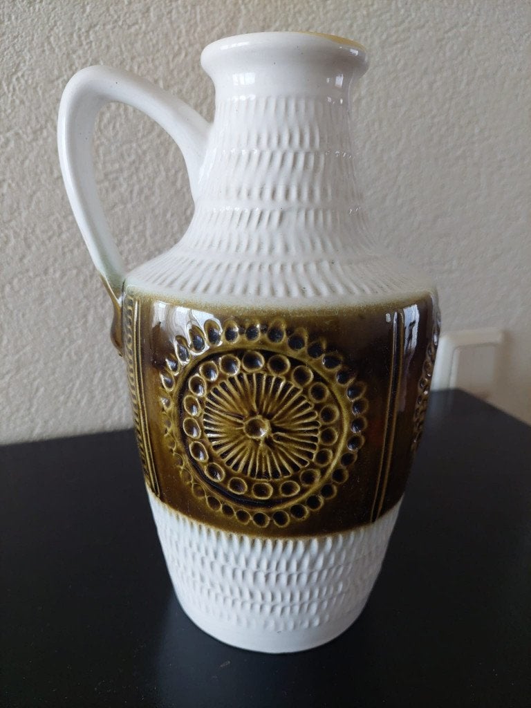 Bay W Germany, vaas/kan 26cm., Ophalen, 26 cm, Wit, Zo goed als nieuw