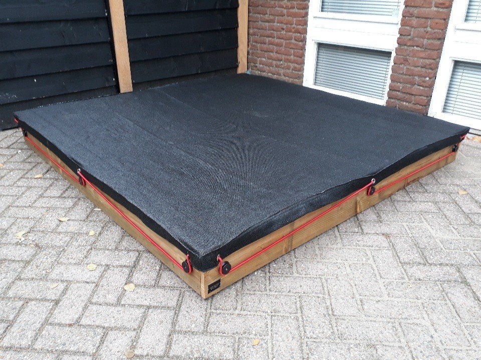 grote HOUTEN ZANDBAK 200x200 incl worteldoek, Ophalen, Nieuw