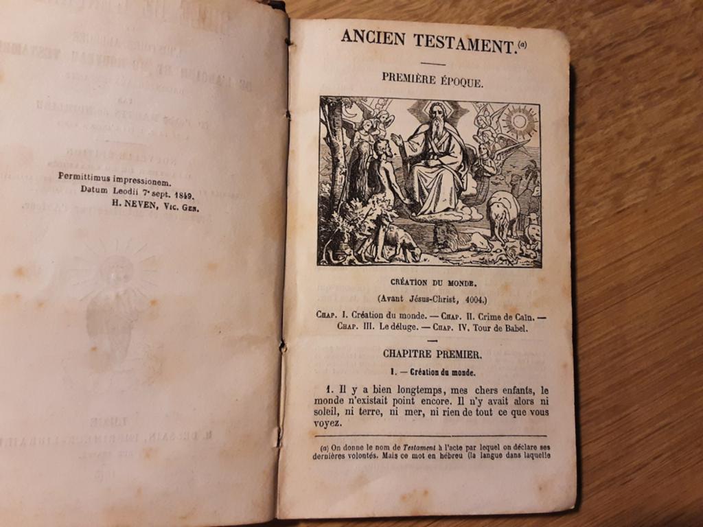 Antieke kinderbijbel met 20 gravures oude nieuwe testament, Antiek en Kunst, Antiek | Boeken en Bijbels, Ophalen of Verzenden