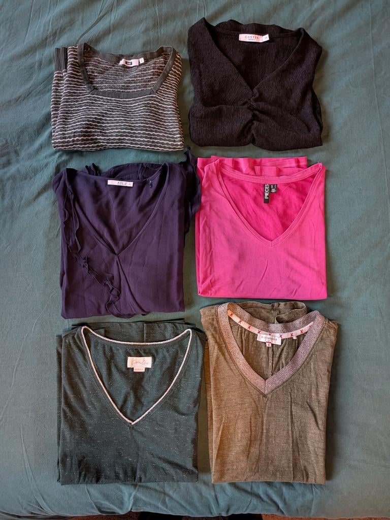Zes t-shirts voor vrouwen, 5 maat S en 1 XS., Diverse merken, Ophalen of Verzenden, Zo goed als nieuw, Korte mouw
