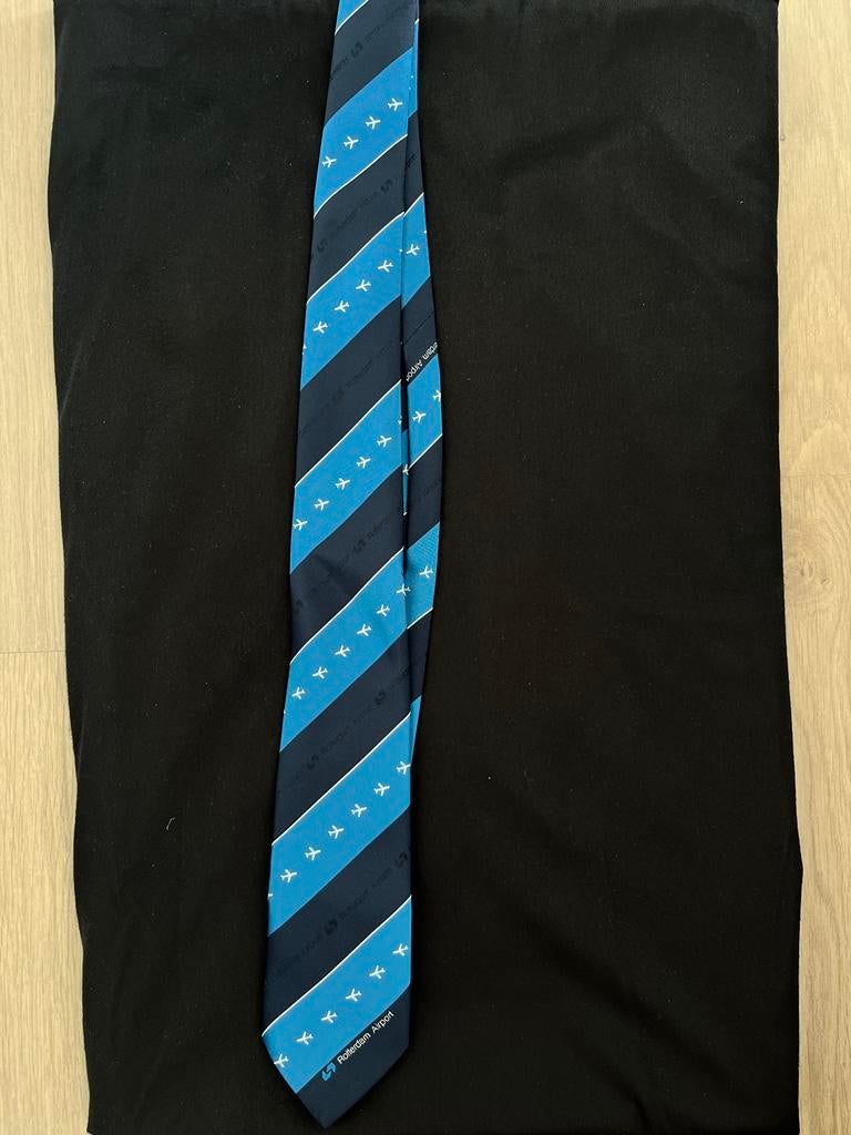 Stropdas Rotterdam Airport, Kleding | Heren, Stropdassen, Ophalen of Verzenden, Gedragen, Blauw, Met patroon