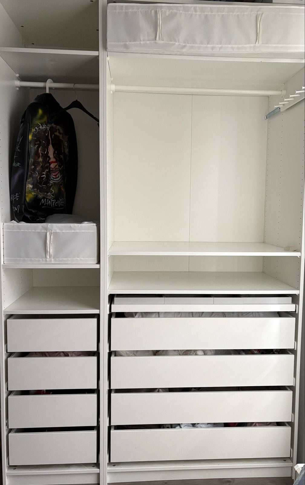 Witte IKEA PAX Kledingkast  Complete Inrichting met Laden:, Ophalen, 100 tot 150 cm, 200 cm of meer, Zo goed als nieuw