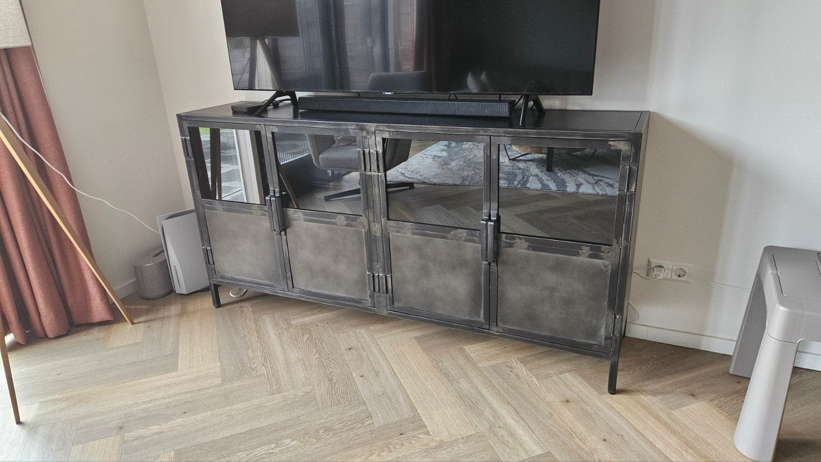 Pronto Carpino Dressoir 180 x 40 x 90, Ophalen, 150 tot 200 cm, Glas, Industrieel