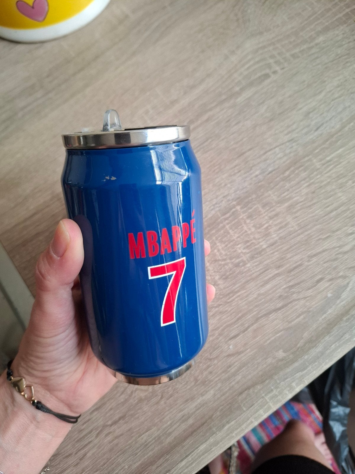 Drinkbeker Kylian Mbappé PSG, Nieuw, Ophalen of Verzenden, Metaal, Overige merken