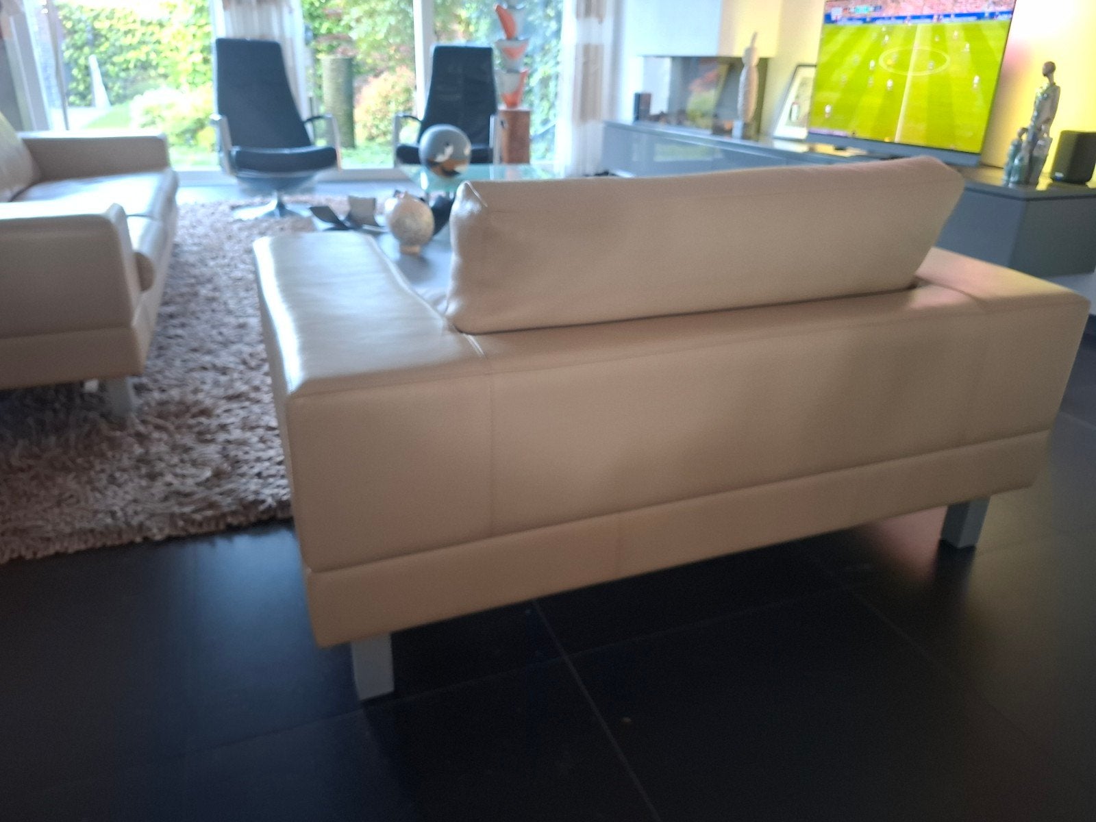 mooie lederen pode Leolux 3 zitter en loveseat te koop, Ophalen, Gebruikt, Minder dan 150 cm, Vierpersoons of meer