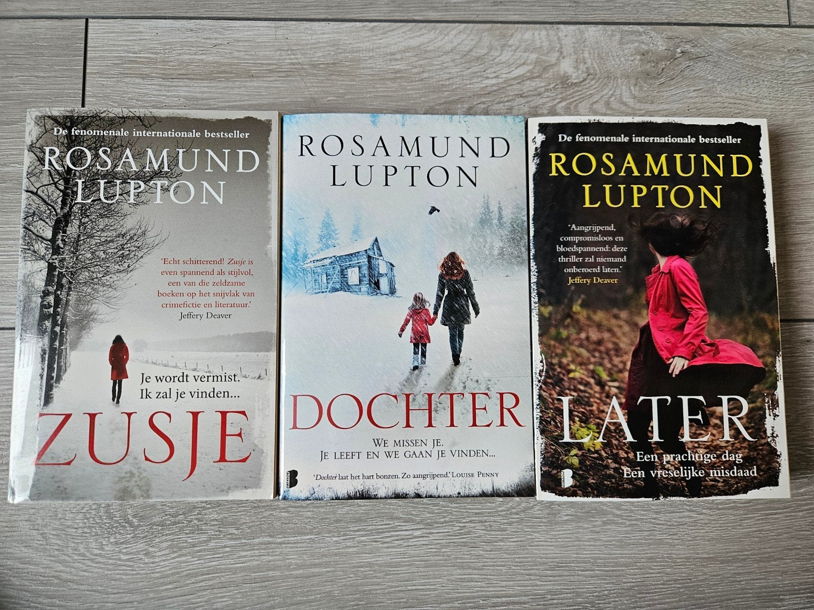 Rosamund Lupton boeken: Zusje, Dochter, Later - Thriller set, Ophalen of Verzenden, Zo goed als nieuw, Rosamund Lupton, Nederland