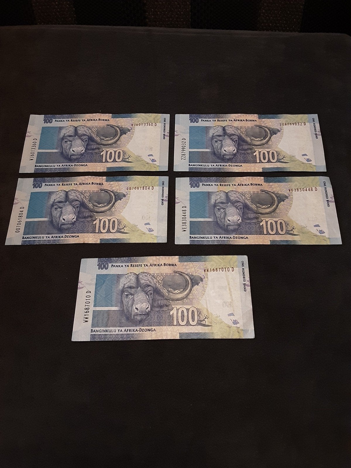 5 x 100 Rand Zuid-Afrika  gebruik, Ophalen of Verzenden, Zuid-Afrika