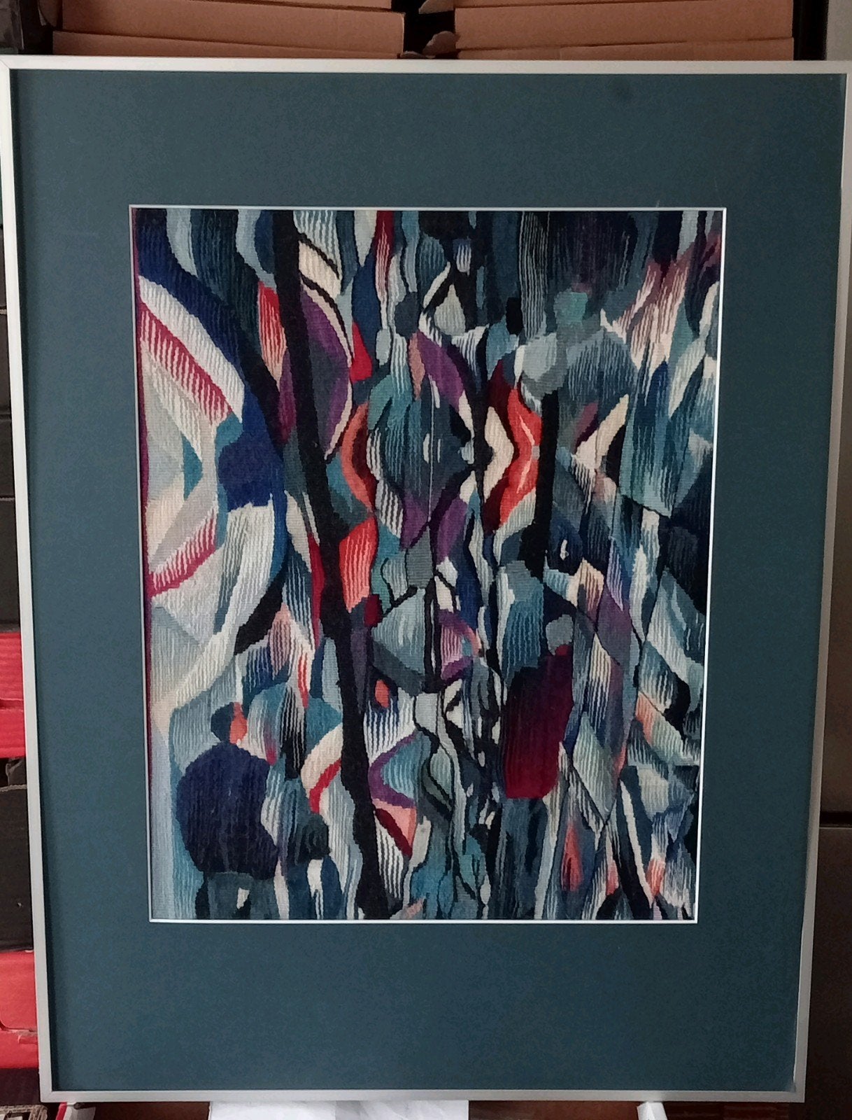 Textielkunst kubisme stijl o.a Dr Seuss, Ophalen of Verzenden