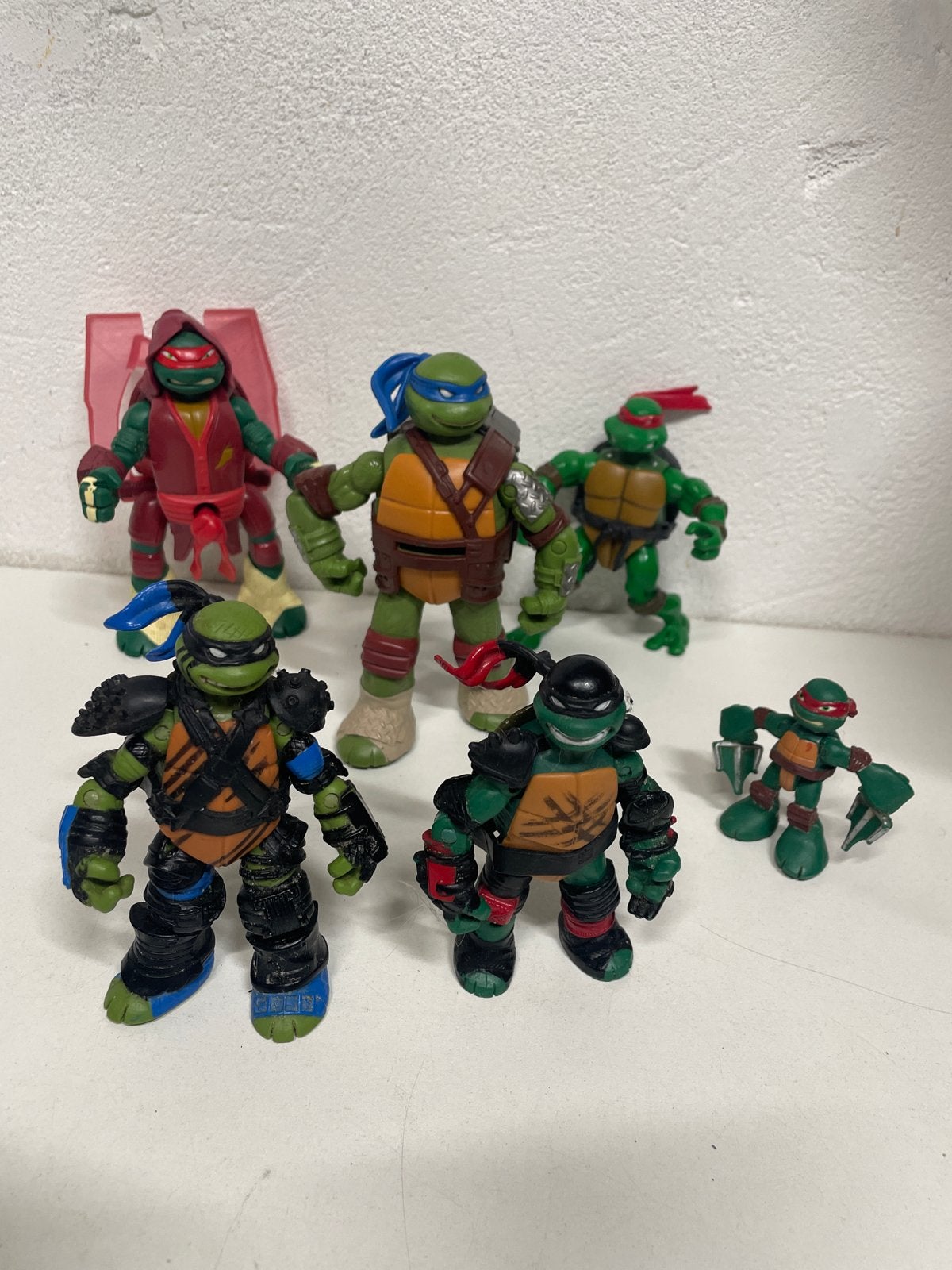 Set van 6 Teenage Mutant Ninja Turtles actiefiguren, Ophalen of Verzenden, Gebruikt
