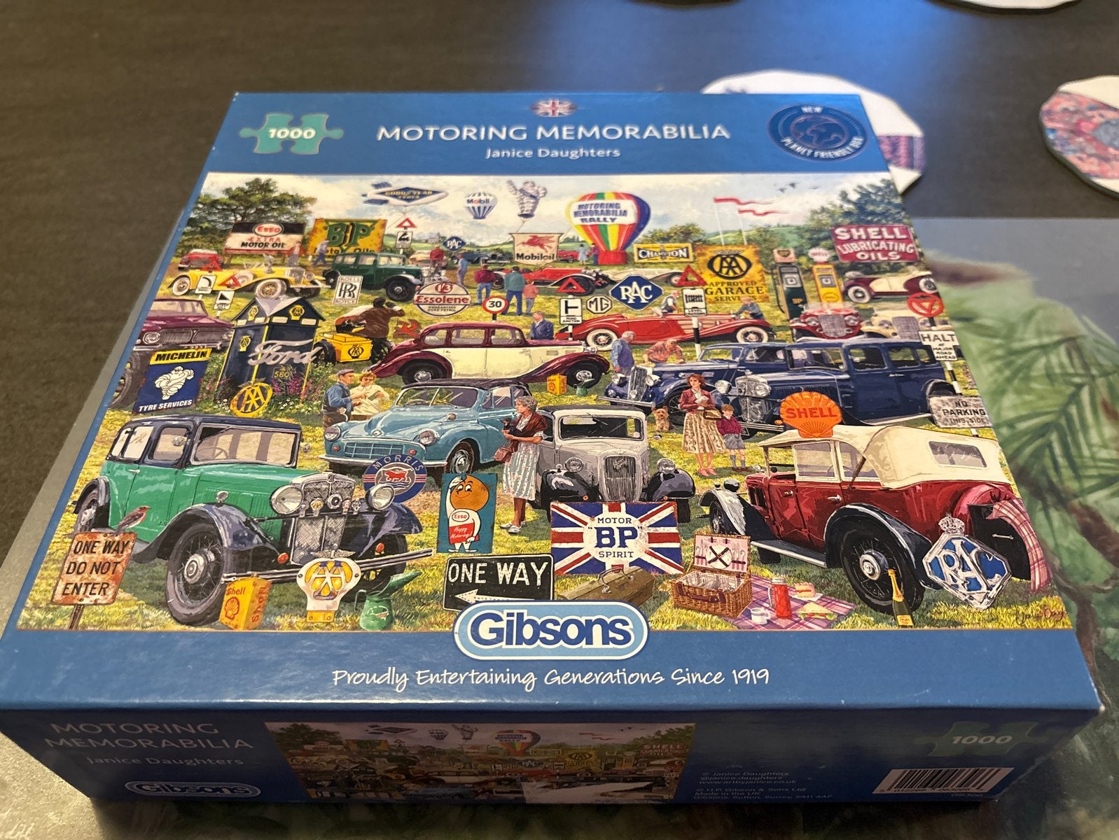 Gibsons Motoring Memorabilia Legpuzzel 1000 stukjes, Ophalen of Verzenden, 500 t/m 1500 stukjes, Nieuw, Legpuzzel