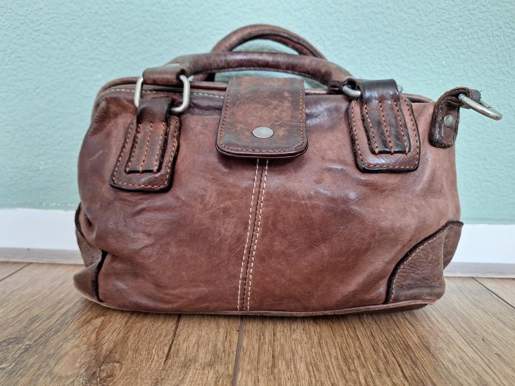 FredsBruder Handtas van Echt Leer, Ophalen of Verzenden, Gebruikt, Bruin, Handtas