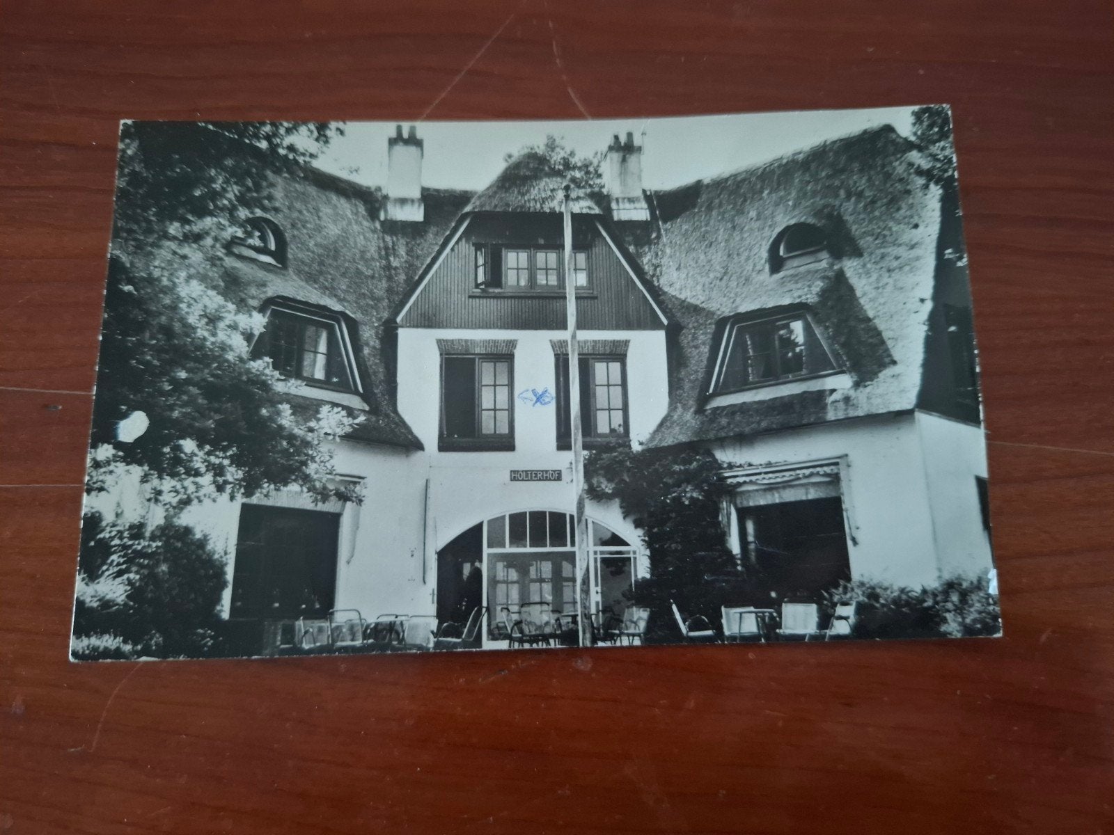 Oude ansichtkaart Huize Holterhof Enschede (Gelopen), Ophalen of Verzenden, 1940 tot 1960, Gelopen, Overijssel